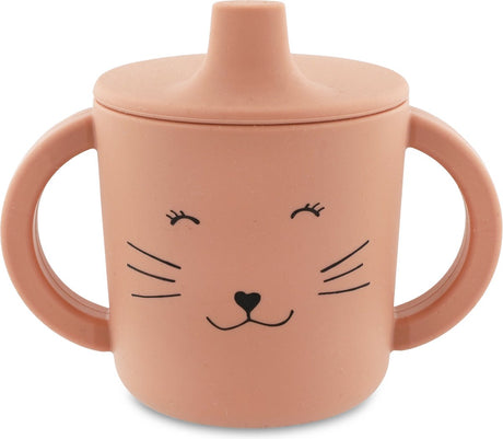 Trixie Trinkbecher - mrs. Katze – Trinkbecher für Baby – Anti-Klecks-Becher – für Babys ab 4 Monaten – aus Silikon – spülmaschinenfest