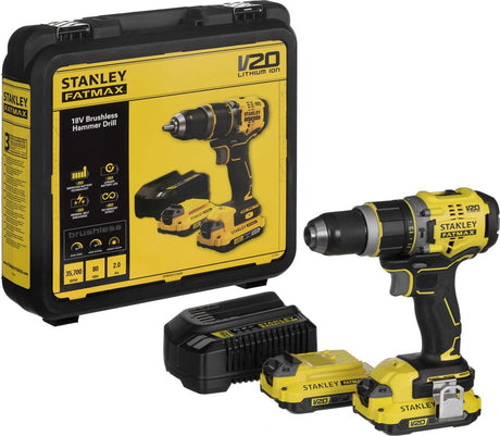 Stanley sfmcd721d2k fatmax® v20 Akku-Schlagbohrschrauber bürstenlos 18 V 2,0 Ah im Koffer