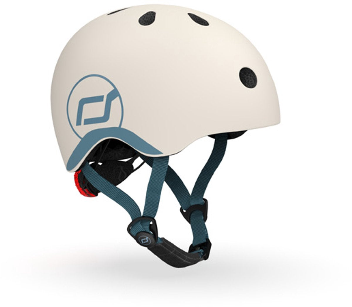 Scoot Ride Helm – Kinderhelm – XS 45–51 cm – LED-Rücklicht – Magnetverschluss – verstellbar – Asche