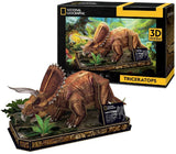 Kubisches lustiges 3D-Puzzle Triceratops – Holzbausatz