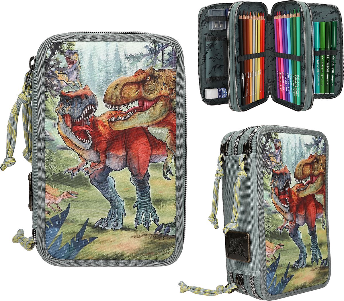 Depesche - dino world 3-vaks etui - bite
