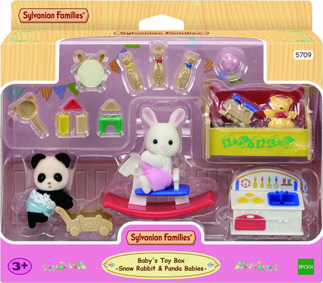 Sylvanian Family 5709 Baby-Spielzimmer, Baby-Panda, Schneewittchen-Kaninchen, Puppenhaus-Dekoration