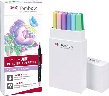 Tombow • Pinselstift und Dual-Pinselstift-Set, Pastellfarben, 12-tlg