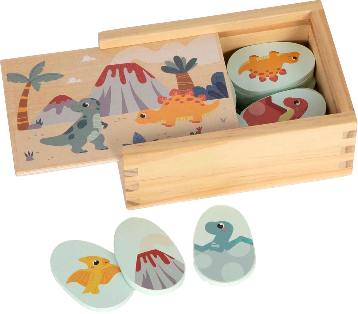 Small Foot - Memospiel Dino aus Holz in Aufbewahrungsbox