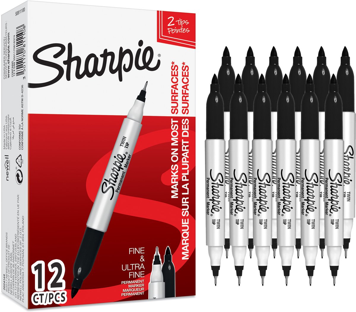 Sharpie Twin Tip Permanentmarker schwarz