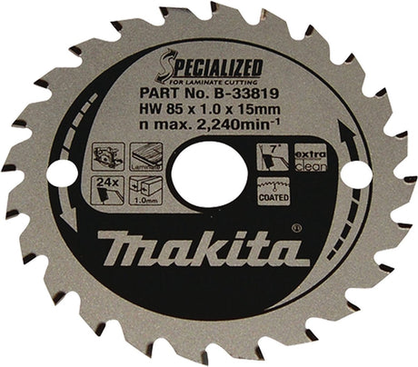 Makita Zubehör Kreissägeblatt Laminat | spezialisiert 85x15x1,0 24t 7g - b-33819 b-33819