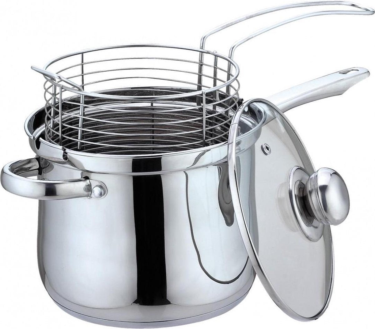 Kinghoff 4581 frietpan - 3,6l - rvs - alle warmtebronnen