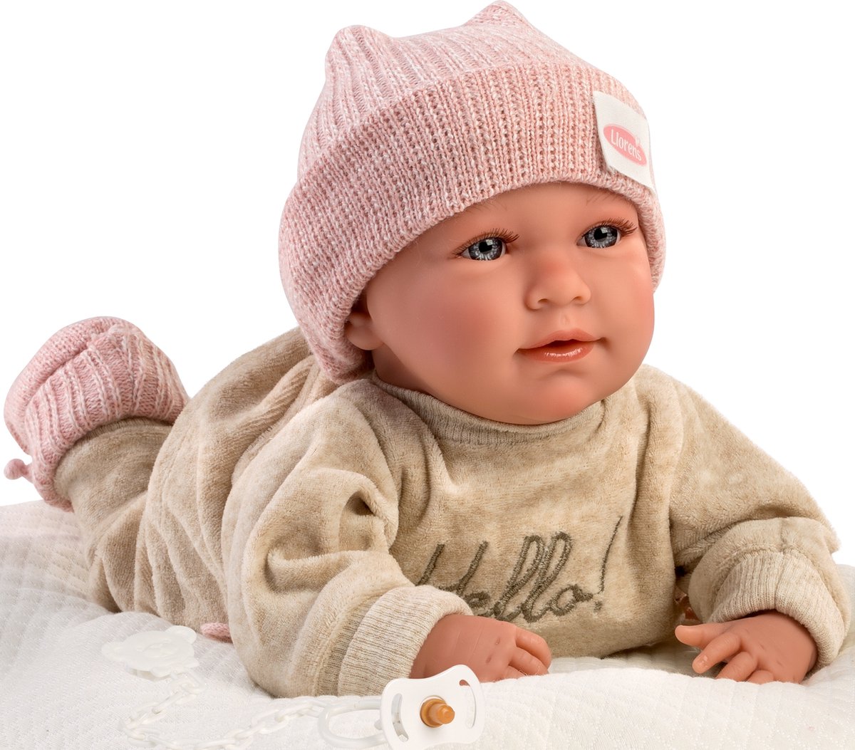 Llorens Babypuppe Mimi mit weichem Körper, Kissen und Schnuller, 40 cm
