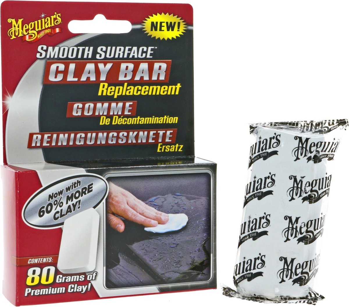 Meguiar's Meguiar's Clay Bar für glatte Oberflächen, 50 g – Auto-Knete – entfernt festsitzenden Schmutz – für glatte Lackierung