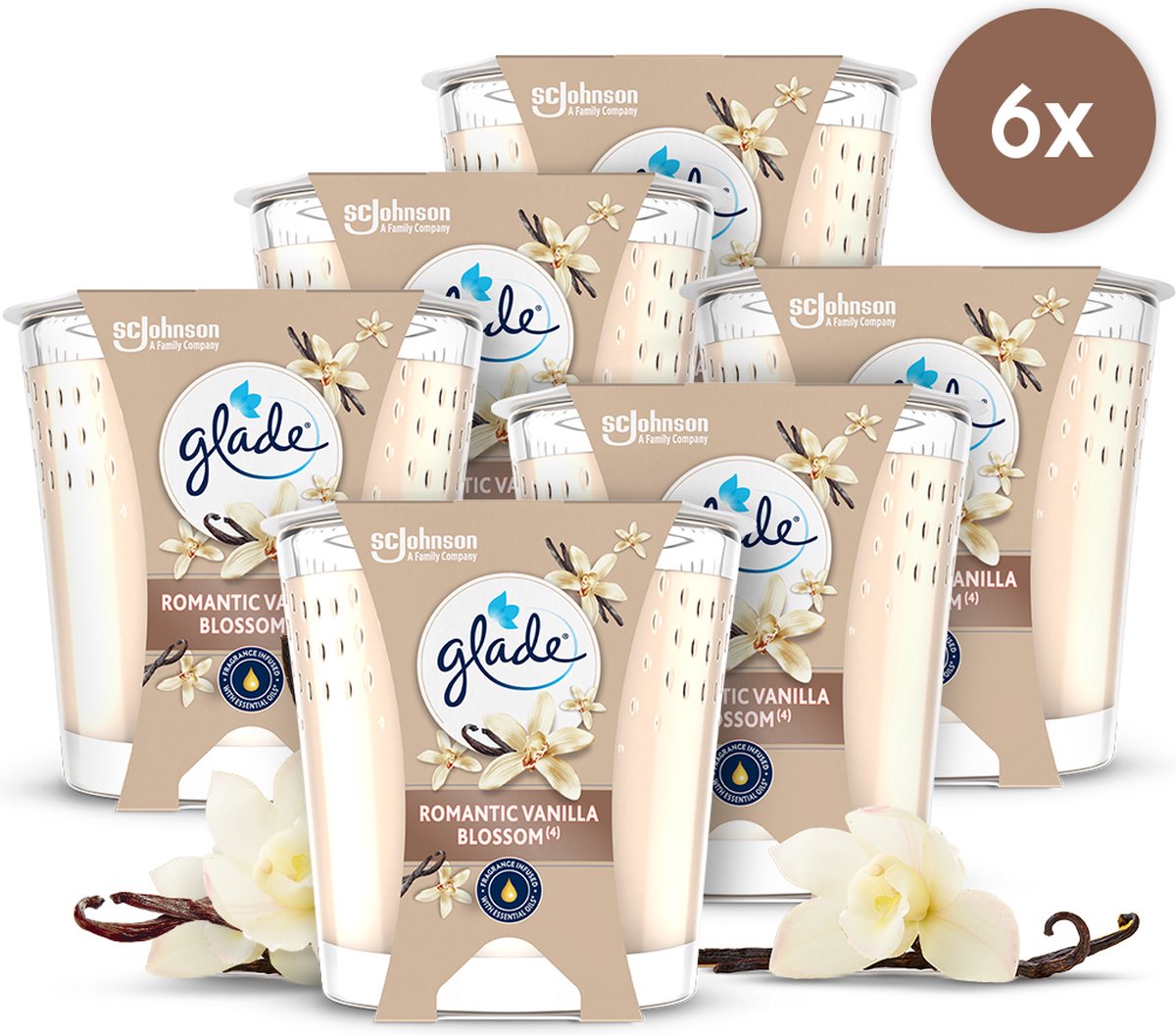 Glade Duftkerze romantische Vanilleblüten 100 % Rapswachs