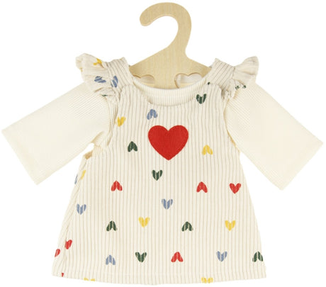 Heless Puppen-Cordkleid mit Herzkonfetti, 28-35 cm