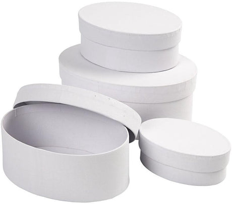 Creativ Company Creotime Boxen oval Karton 10-12-14-16 cm weiß 4-teilig