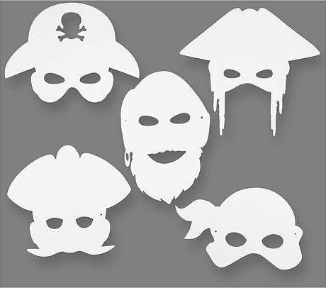 Creotime https: www.cchobby.nl Piratenmasken-h-16-26-cm-w-17-5-26-5-cm-230-gr-white-16-piece-1-box