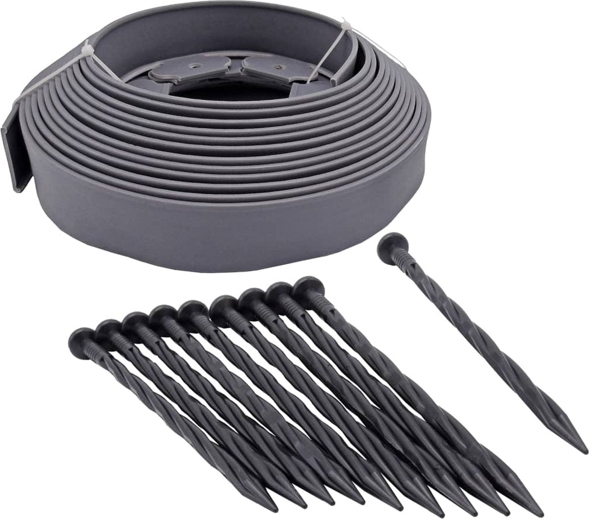 Naturgrenzgrenzgrenze H5 cm x 10 m mit gemahlenen Stiften grau