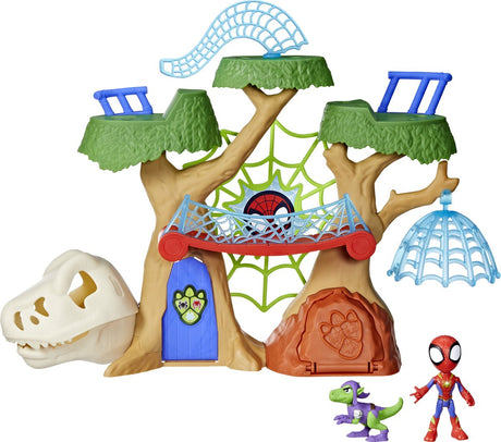 Hasbro Spidey und Freunde | Dino-Webs-Spielset | inklusive Netz- und Dinosaurier-Zubehör