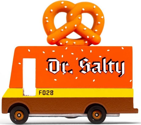 Candylab Spielzeug Candycar Vans: Brezel-Van - Dr. salzig (f028) 8,4x4,1x6,5cm, Holzdruckguss, in Geschenkbox, 3+