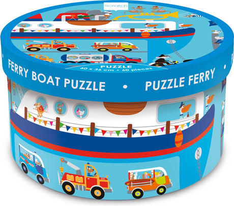 Rubbelpuzzle - Fähre - 60x36cm - 60 Teile - 4 Jahre