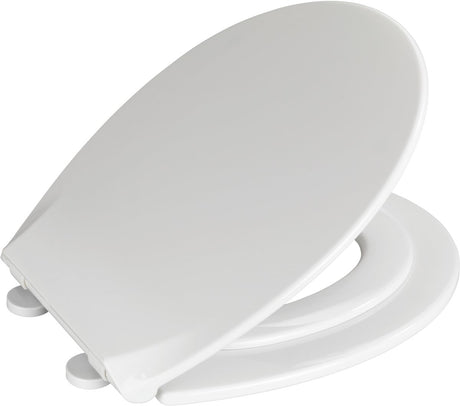 Wenko WC-Sitz Syros Family – Thermoplast weiß – Easy-Close-Soft-Close-Verschluss – Fix-Clip-Befestigung abklickbar – WC-Sitz – WC-Sitz mit Kindersitz – WC-Sitz mit WC-Verkleinerer für Kinder – weiß