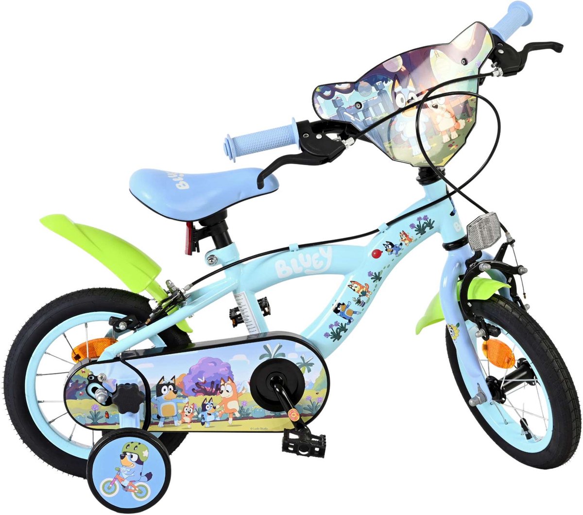 Volare Bluey Kinderfahrrad - Uni - 12 Zoll - Hellblau - Zwei Handbremsen
