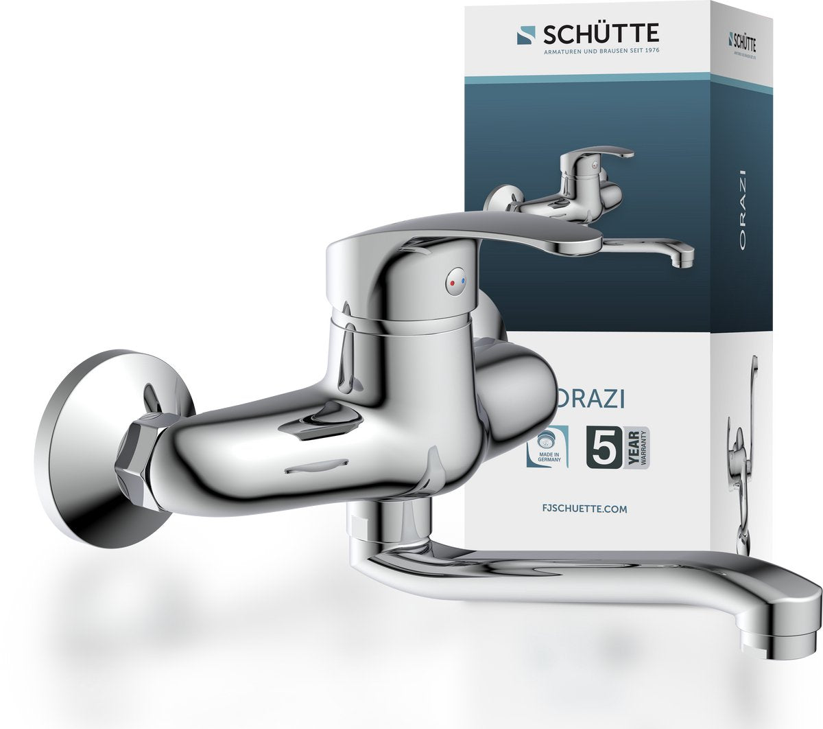 Schütte Nivola Küchenarmatur - Mischbatterie - niedriger, schwenkbarer Auslauf - Wandmontage - Chrom
