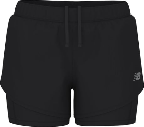 New balance sport 2-in-1 short 3 dames sportbroek - black