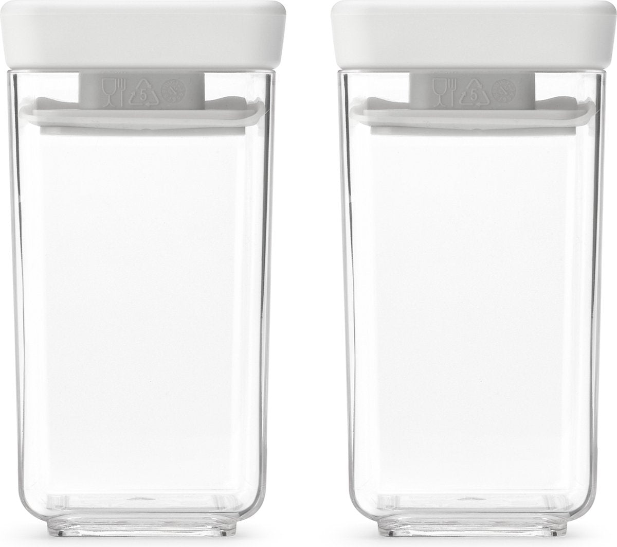 Brabantia leckere+ Vorratsbehälter – stapelbar – 2 x 0,15 l – hellgrau