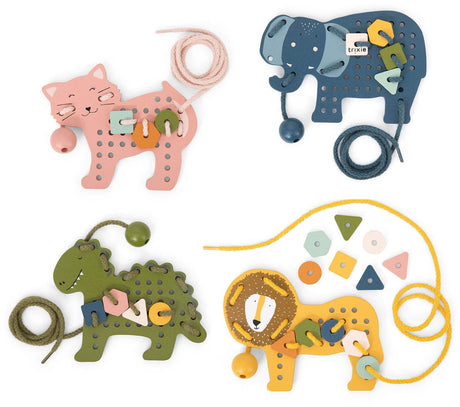 Trixie houten rijgspel dieren – 3j+ – fsc hout – stimuleert fijne motoriek