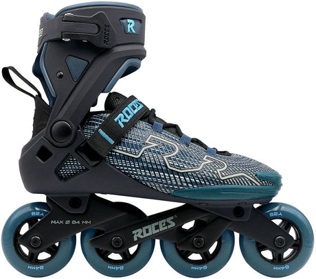 Roces R-Evo 84 Inline-Skates – 84 mm – Softboot – zusätzliche Komfortstabilität – Fersenverriegelung, einfacher Einstieg – Abec-7 – Fitness-Inline-Skates – Herren Damen – Schwarz Grün – Größe 42