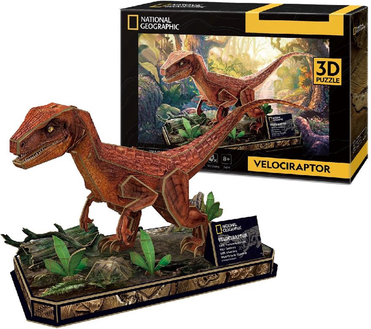 Kubisches lustiges 3D-Puzzle National Geographic Velociraptor