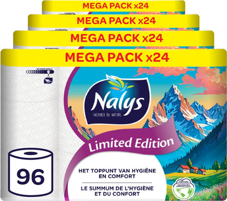 Nalys Toilettenpapier in limitierter Auflage – 96 Rollen – weiß (2-lagig) – Vorteilspack