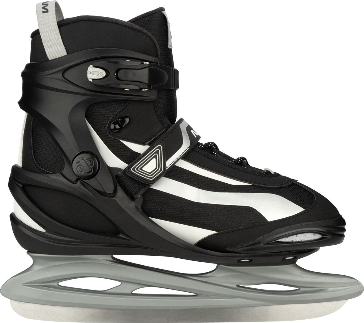 Nijdam ijshockeyschaats - power play - semi-softboot - maat 38 - zwart