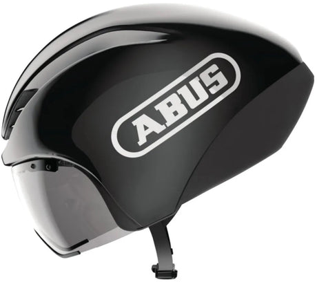 Abus Fahrradhelm Gamechanger TT 1.1 Shiny Black L - 57-61 cm - Schwarz - Geeignet für den Einsatz auf Zeitfahrrädern - 390 g