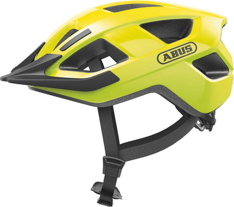 Abus Fahrradhelm Aduro 3.0 LED Signalgelb M - 52-58 cm - Gelb - Geeignet für den Einsatz an Elektrofahrrädern - Stadtfahrrädern - 315 g