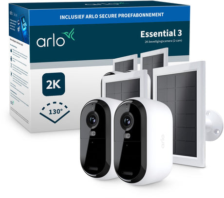 Arlo Essential3 2K-Überwachungskamera-Solarmodule – 2er-Pack