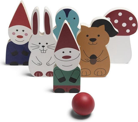Bs Toys Gnome Bowling Kegelspiel – Actionspiel – Holz – Kinderspielzeug 3 Jahre – 7 Teile