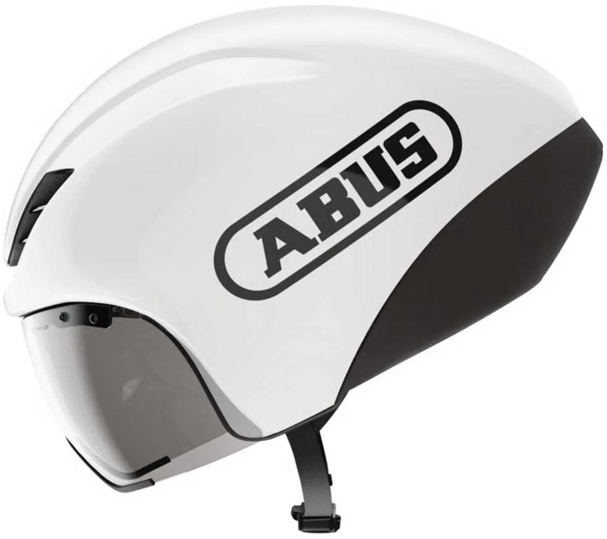 Abus Fahrradhelm Gamechanger TT 1.1 Shiny White L - 57-61 cm - Weiß - Geeignet für den Einsatz auf Zeitfahrrädern - 390 g
