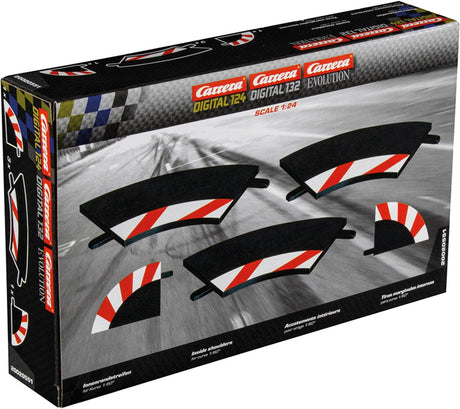 Carrera racebaanonderdeel - digital 124 132 evolution - uitbreidingsset binnenste railstukken met randstrips voor 60° bochten - 3 baanonderdelen onderdeel