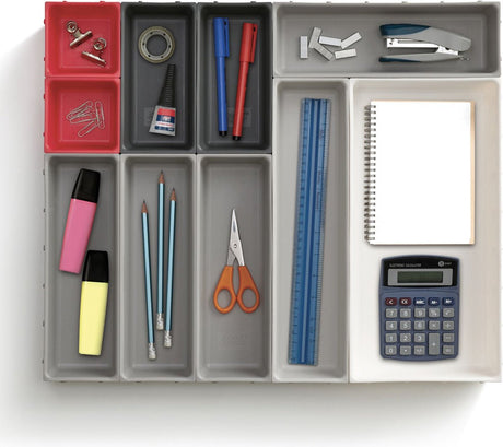 Joseph Joseph Blox Schubladen-Organizer-Set – Schubladenbox – Besteckkasten – 10-teilig, klickbar, modular, rutschfest