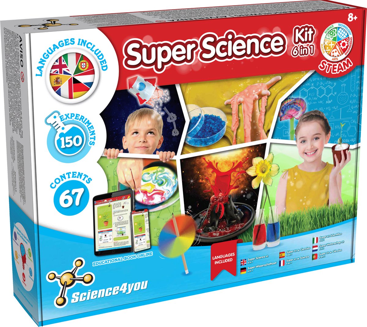 Science 4 you science4you – Super Science Kit – 6 in 1 – Experimentierset