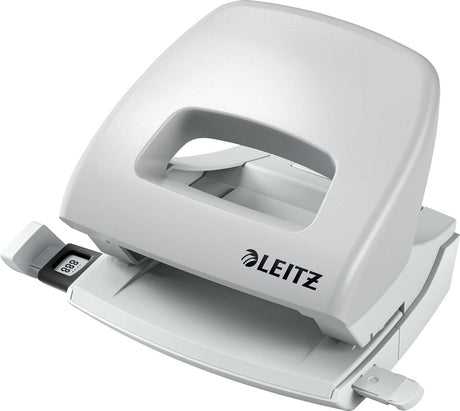 Leitz nexxt Mini-Lochstanzer – stanzt bis zu 16 Blatt – für Ordner und Ringbücher – ideal für den Home-Office-Heimarbeitsplatz – weiß