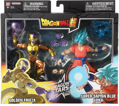 Bandai – Dragon Ball Super – Dragon Stars Figuren 17 cm – Battle Pack – Golden Frieza vs Super Saiyajin Blue Goku – offizielle Dragon Ball Lizenz – Set mit 2 Figuren – Spielzeug für Kinder ab 4 Jahren 37169
