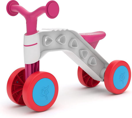 Chillafish Laufrad 1 Jahr für Mädchen mit Spielblöcken – Lauflernwagen für Kleinkinder bis 3 Jahre mit Korb – Pink – leicht – leise Anti-Rutsch-Reifen für drinnen und draußen – stabiles Vierrad – Modell itsibitsi