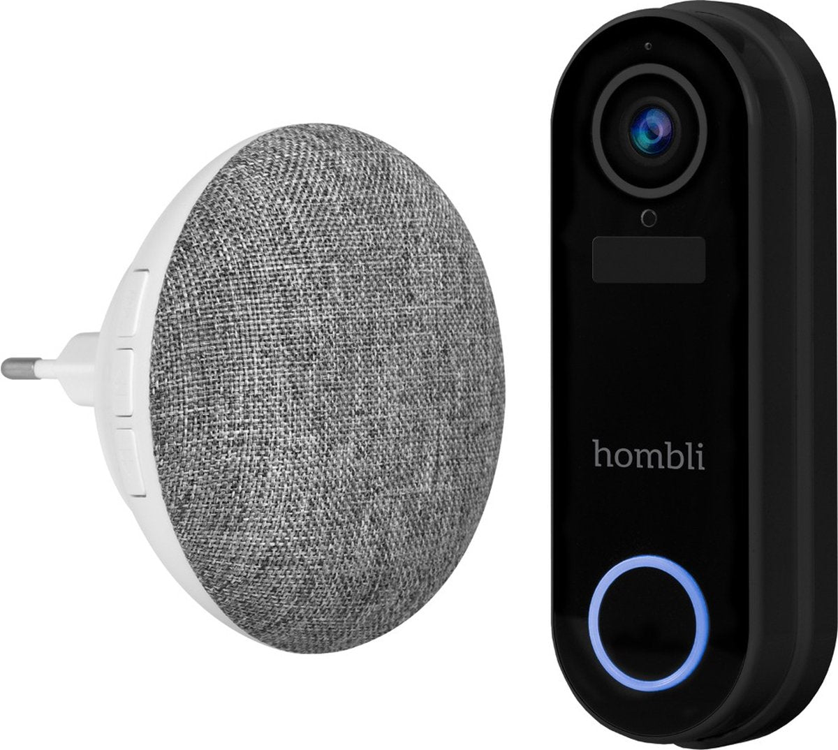 Hombli slimme deurbel 2 - 1080p video deurbel en chime promopakket, tweewegsgesprek, bewegingsdetectie, microsd en cloudopslag - zwart