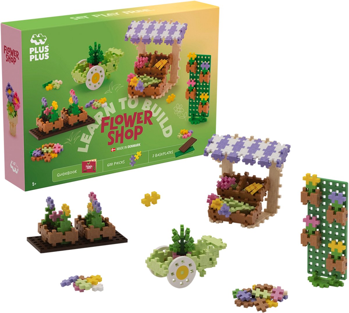 Plus-Plus Bauen lernen Blumenladen 600-teiliges Bauset – 5008 – Bauspielzeug – Konstruktionsspielzeug – Set mit Bausteinen – ab 5 Jahren