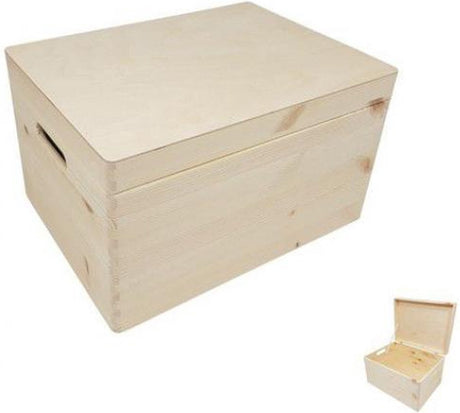 Playwood Aufbewahrungsbox aus Kiefernholz mit Klappdeckel (40x30x23cm)