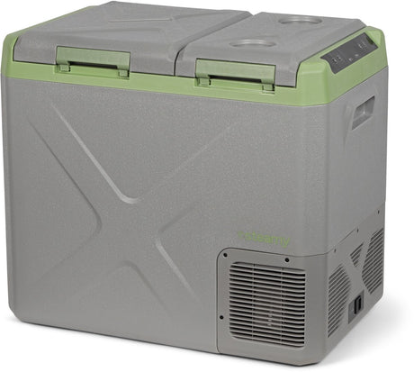 Steamy -e elektrische compressor koelbox - dual compartment - tegelijk koelen en vriezen - 40 liter - 12v en 230v - voor auto en camping - grijs