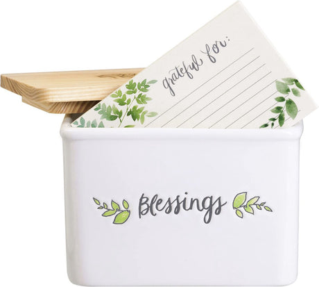 Eccolo Geschenkset - Rezeptbox - Segen - mit 50 Rezeptkarten - inkl. Deckel Holz – ec-hc104b