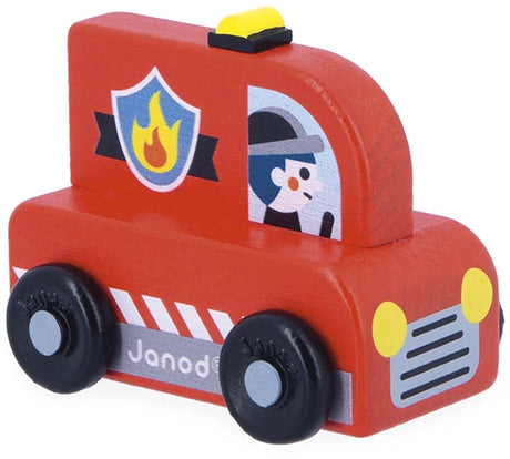 Janod - Kreuzung - Feuerwehrauto aus Holz