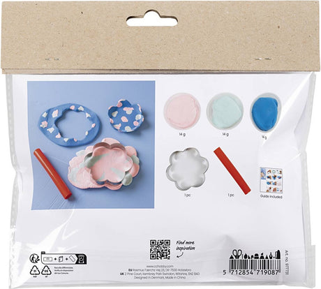 Creativ Company Mini-Hobby-Set Bildhauerei, Schalen, Pastellblau, Hellrosa, 1 Box