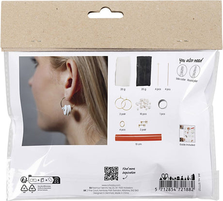 Creativ Company Mini-Hobby-Set Schmuck, Ohrringe, schwarz, weiß, 1 Box